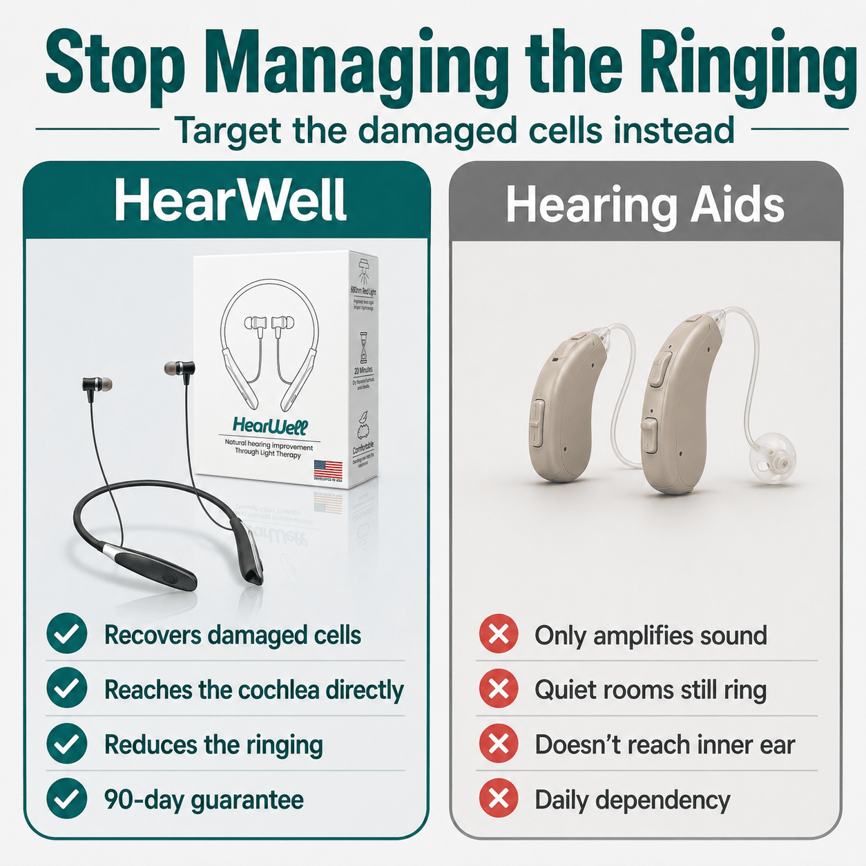 HearWell - Red Light Therapy Device for Tinnitus - HearWell