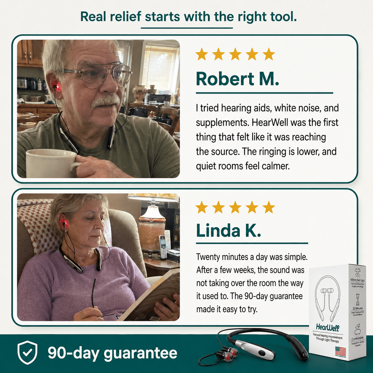 HearWell - Red Light Therapy Device for Tinnitus - HearWell