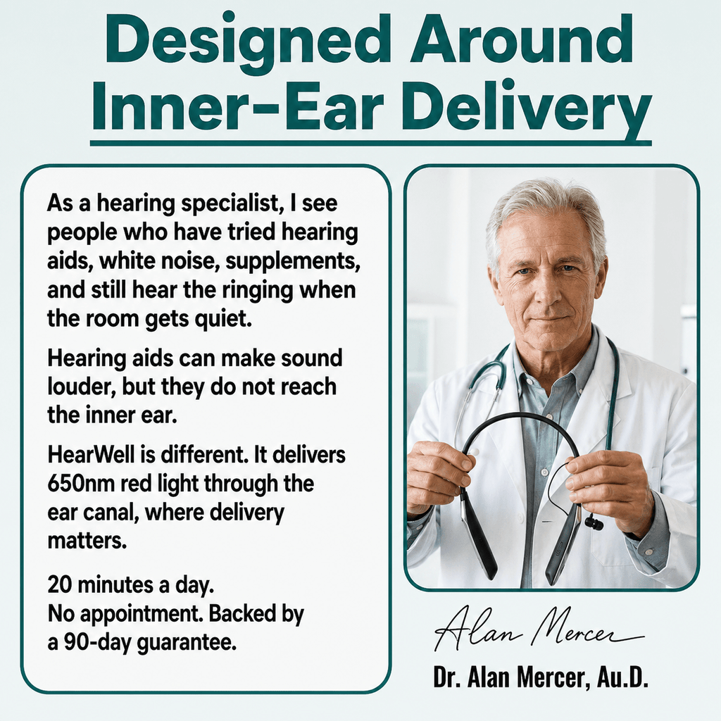 HearWell - Red Light Therapy Device for Tinnitus - HearWell